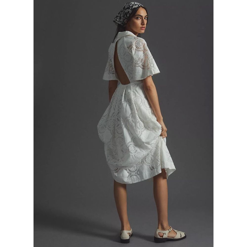 Anthropologie -Maeve Eyelet Midi Dress